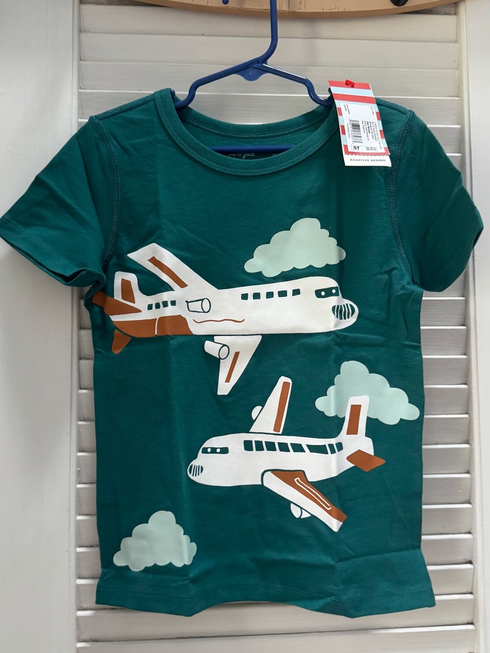 Cat & Jack Teal Adaptive Airplane Graphic Tee